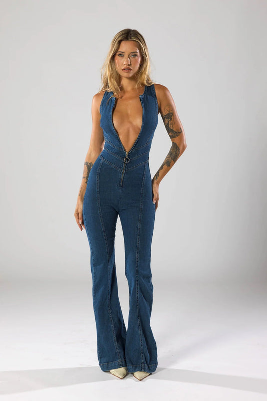 Denim Heart Jumpsuit